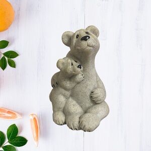 Vintage Quarry Critters Banjo & Bandit Bear Figurine Gray